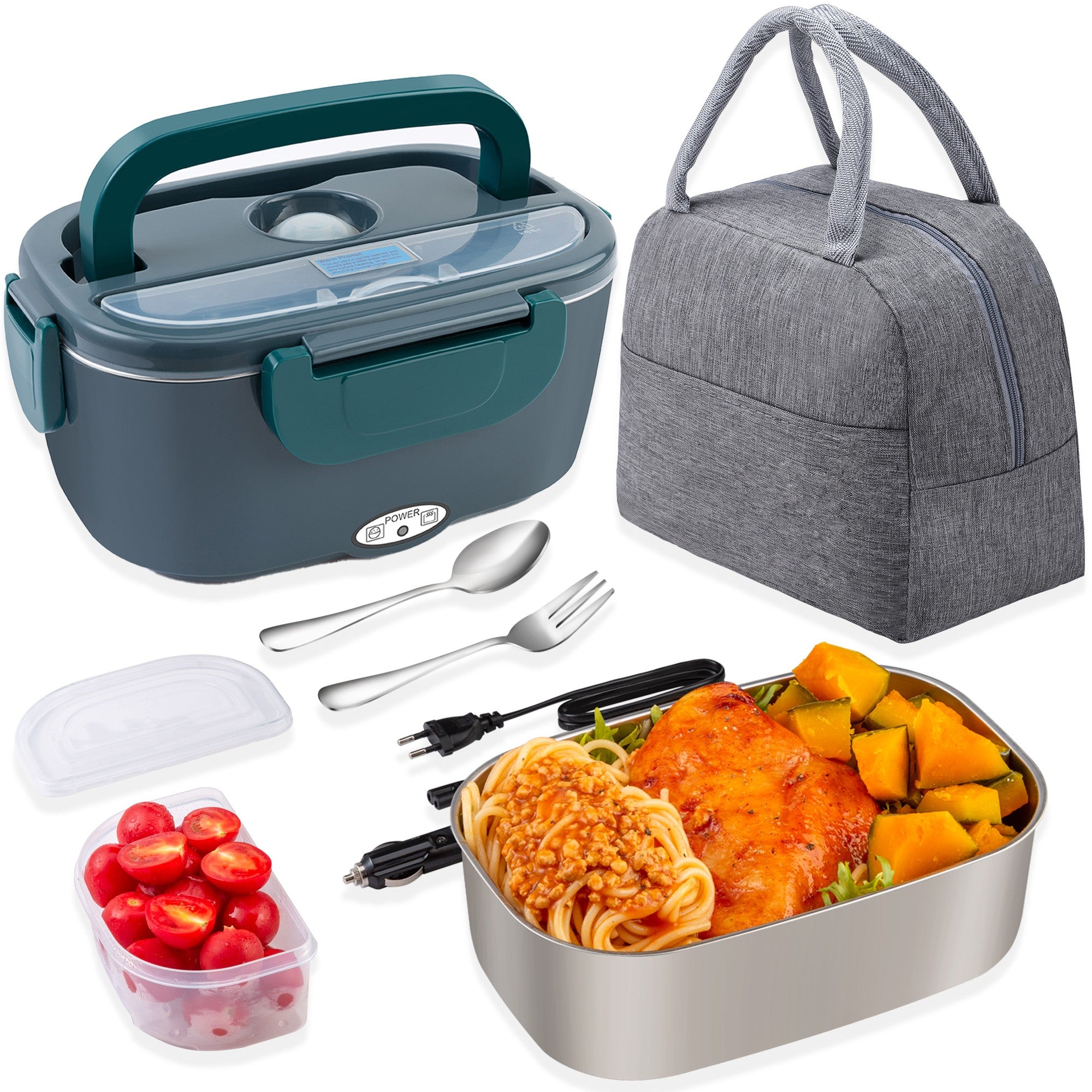 ใ๐๐ฝ๐ผ๐น๐น๐ผใElectric Lunch Box 1.5l 80W Heated Lunch Boxes for Adults 12V/24V/110V with Bag
