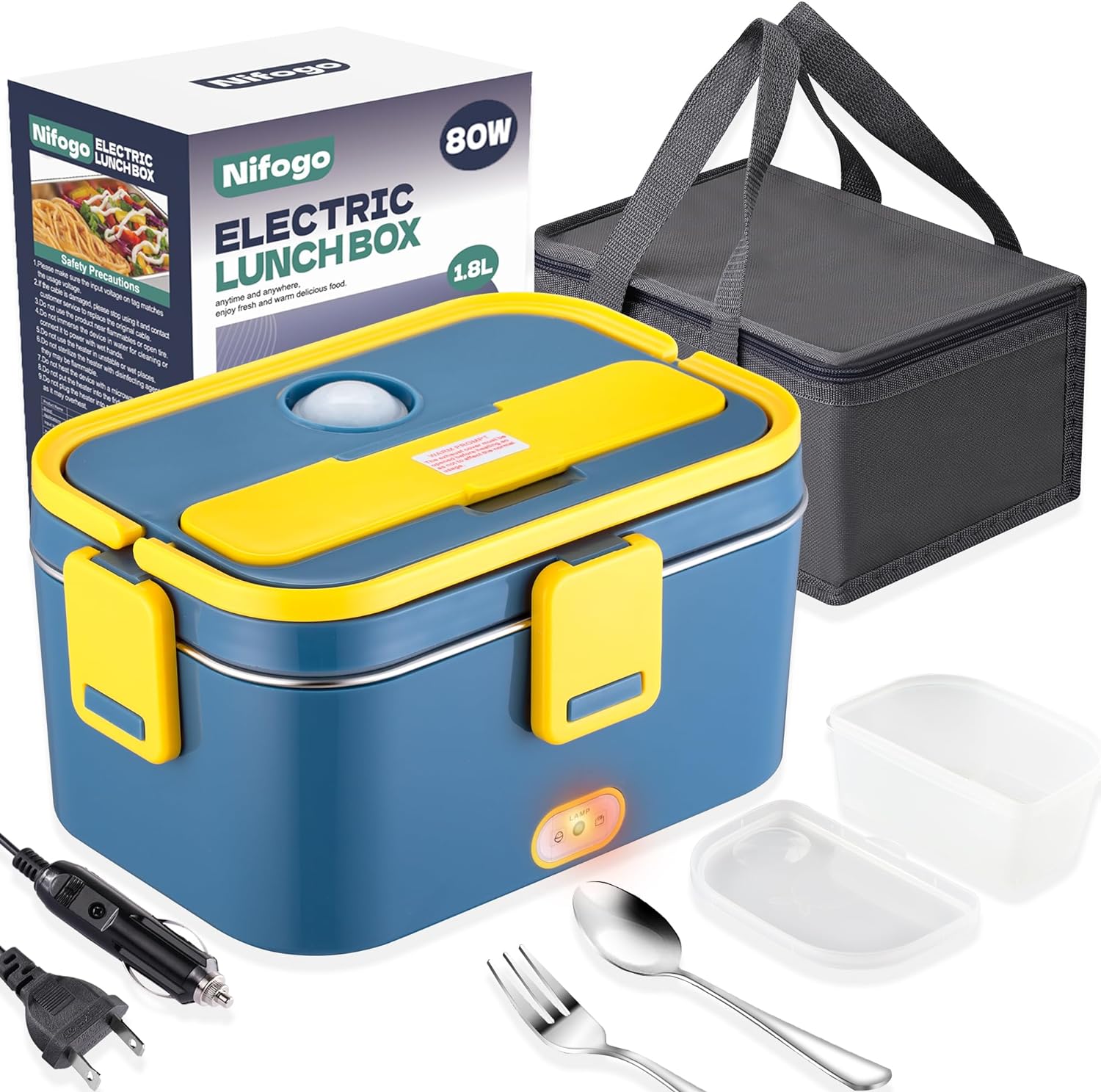 ใ๐ก๐ฎ๐ฝ๐ผ๐น๐ถใElectric Lunch Box 1.8l 80W Heated Lunch Boxes for Adults 12V/24V/110V with Bag