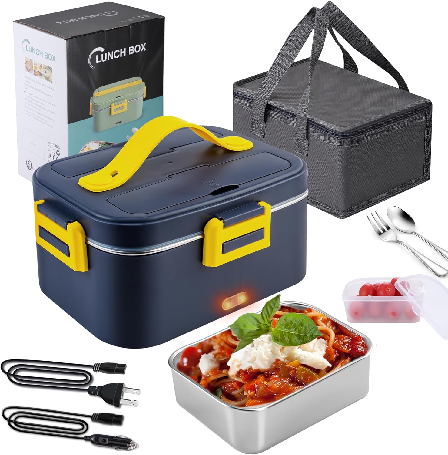 ใ๐ฉ๐ผ๐๐ฎ๐ด๐ฒ๐ฟใElectric Lunch Box for Adults 1.8L/80W Portable Heated Lunch Box for Men 3 in 1 110V/12V/24V