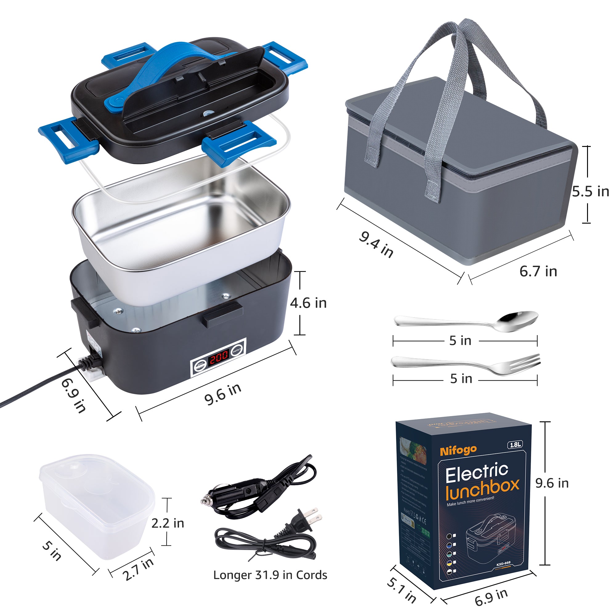 𝗩𝗼𝘆𝗮𝗴𝗲𝗿 Electric Lunch Box for Adults with Temperature