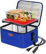 Portable Oven. 12V. 24V. 110V Food Warmer. Portable Mini Personal Microwave Heated Lunch Box Warmer for Cooking and Reheating Food in Car. Truck. Travel. Camping. Work. Home. Black