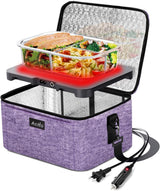 Portable Oven. 12V. 24V. 110V Food Warmer. Portable Mini Personal Microwave Heated Lunch Box Warmer for Cooking and Reheating Food in Car. Truck. Travel. Camping. Work. Home. Black